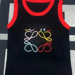 Women Coloured logo letter embroidery knitted tank top designer vest SML