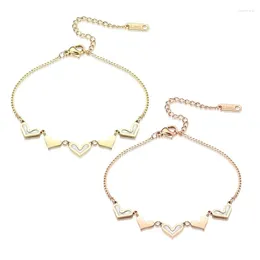 Link Bracelets Yoiumit Stainless Steel White Shell Love Heart Pendant Trendy Chain For Women High-end Jewellery Girlfriend Gift