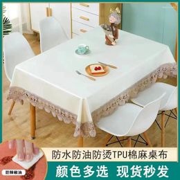 Table Cloth 2024. Waterproof Anti Scald And Washable Rectangular Household Tablecloth PVC Tea Round Cover