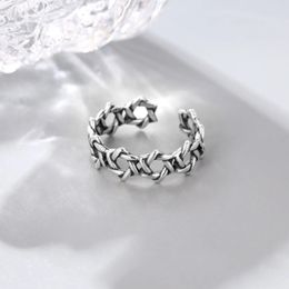 Magen David Ring Silver Sterling 925 for Women Men Simple Design Je Judaism Symbol Style Star of Israel Elements Jewelry 240424