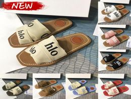 New designer slippers Prais Loe Woody Flat Mule Slide womens Sandals burgundy sail white black olive beige red pink mesh brown emb3029826