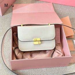 Best Selling Crossbody Bag New 85% Factory New Flip Tofu Bag Metal Letter Lock Hook Wander Small Square Cowhide One Shoulder Crossbody Bag