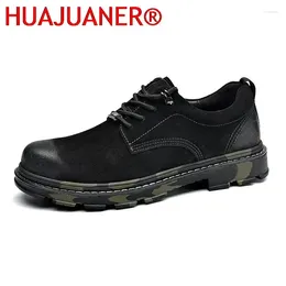 Casual Shoes Fashion Men's Leather Soft Anti-slip Suede Oxfords Man Thick Bottom Tooling Loafers Handmade Leisure Shoe