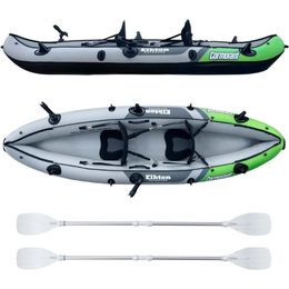 Elkton Outdoors Cormorant 2 Person Tandem Inflatable Fishing Kayak Includes 2Active Rod Holder Mounts Aluminum Paddles 240425