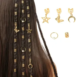 20pcs/lot dreadlock خواتم الشعر قابلة للتعديل أصفاد مقطع الشعر ضفائر قذرة ضفائر حبة الشعر ملحقات الشعر للنساء للنساء الفتيات