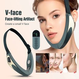 V Face Machine Electric VLine Up Lift Belt Massage Thinning Facelifting Facial Massager With Remote Controller 240425