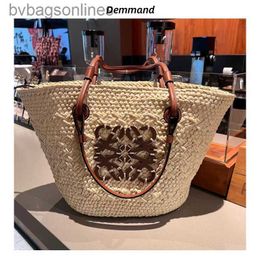 High Quality Original Designer Bags for Loeweelry French Vine Woven Straw Woven Bag New Pastoral Style Handwoven Tote Bag Seaside Vacation with Brand Logo