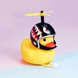 Baby Bath Toys Cute Rubber Duck Kids Toys Wind-breaking Helmet Yellow Duck Baby Shower Bath Toys Toddler Gifts Car Decoration Cycling Decor