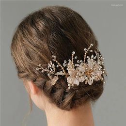 Headpieces Rhinestone Bridal Hair Clip Headbands Accessories Jewellery Handmade Tiara Wedding Comb Leaf Flower Hairpins