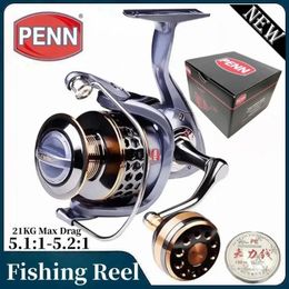PENN High Performance Fishing Reel with 5.1 1 - 5.2 1 Gear Ratio and Max Drag of 21KGGift Fishing Line 240411