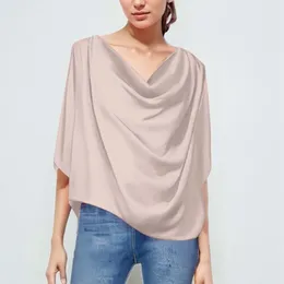 Women's Blouses Elegant Solid Color Chiffon Blouse Top V-Neck Bat Half Sleeve Casual Tee Shirt For Ladies Loose Female Clothes