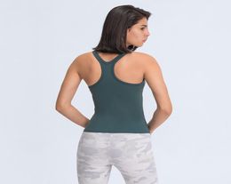 L129 Sleeveless yoga Vest TShirt Solid Colors Women Fashion Outdoor Yoga Tanks Sports Running Gym Tops Clothes6518533