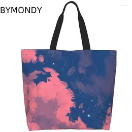 Shopping Bags BYMONDY Starry Sky Tote Women Casual Large Capacity Groceries Reusable Portable Handbags Ladies Shoulder Bag