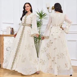 Elegant Women Dubai Party Dress Muslim Islamic Long Sleeve Abaya Arab Gown Turkey Moroccan Caftan Ethnic Vestidos S-2XL 240415