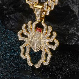 Pendant Necklaces Designer Hip Hop Spider Necklace Niche Accessory Cool Halloween Full Diamond Cuban Chain