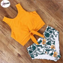 Women's Swimwear PULABO Swimsuit Women Bikini Mujer High Waist Set Sport Tops Bathing Suit Padded Beach Wear Biquinis