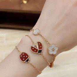 Bracelet high quality avantgarde and originality Ladybug Bracelet Seven Star Flower Female Luxury Natural with common vnain