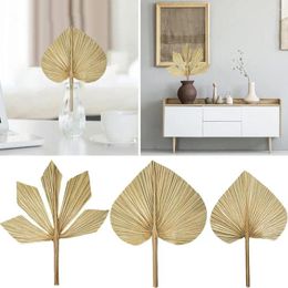 Decorative Flowers Dried Palm Leaf Decoration With Stem Rustic Boho Home Wedding Party Heart Shape Large Natural Fan Tropical