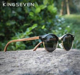 Sunglasses KINGSEVEN Handmade High Quality Black Walnut Wood Men Women Polarized Mirror Sun Glasses Male UV400 Shades 2302117718753