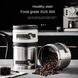 Storage Bottles Keep Beans Steel Jar Vacuum Grains Sealed Container Fresh Airtight Coffee Stainless Kitchen Jug Food