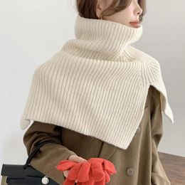 Scarves Women Autumn Winter Knitted Scarf Turtleneck Side Split Shawl Thick Warm High Neck Collar Fashion Accessory