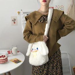 Bag Women Messenger Square Imitation Lamb Hair All-match Crossbody Bags For Small Fresh And Cute Open