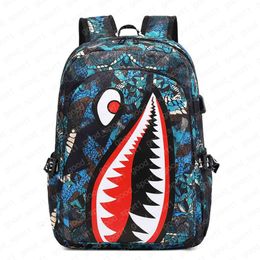 Designer Sprayground Backpack New Specialized Childrens School Bag Student Shark Personalized Print Large Capacity Lightweight Casual Minimalist Bag 426