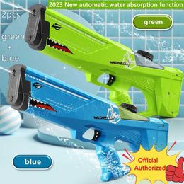 Gun Toys Large Capacity Water Guns Shark Adult Automatic Electric Water Gun Children Outdoor Beach Games Pool Summer Toys High Pressure T240428