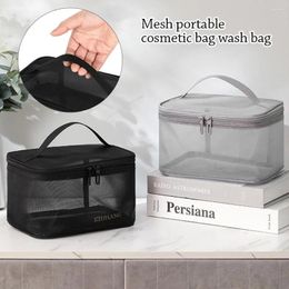 Cosmetic Bags Nylon Makeup Bag Large Capacity Mesh Transparent Organisers Double Layered Organiser Storage Women