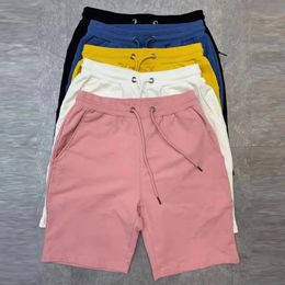 40KG100KG Summer 100% Cotton Soft Mens Drawstring Waist Black White Yellow Pink Casual Shorts 4XL 5XL 240415