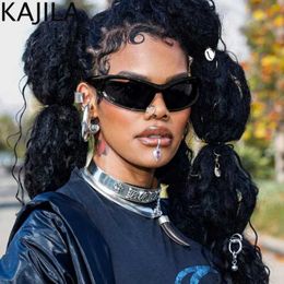 Sunglasses Small Rectangle Punk Sports Sunglasses Women Men 2024 Luxury Brand Retro 2000s Sun Glasses For Lady Wrap Around Eyewear Shades T240428