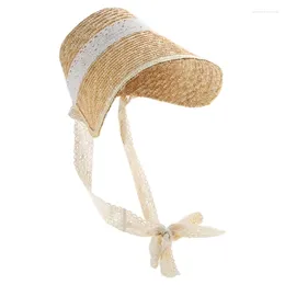 Berets Teens Girls Straw Hat Sun Lolitastyle Princess Bonnet Adult Women BeachCap