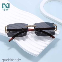 Top Level Original Cartere Designer Sunglass 24 New Square Frameless Cut Edge Design with Diamond Inlay Versatile and Fashionable with 1:1 Real Logo