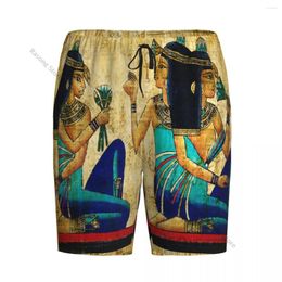 Men's Sleepwear Short Pyjamas Pants For Sleeping Ancient Egyptian Parchment Loose Button