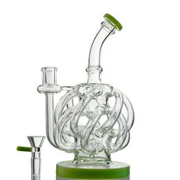 Heady Hookahs Super Cyclone 12 recycler tube Vortex Recycler 8.7Inch Glass Bong with Glass Bowl 14mm Female Joint XL137