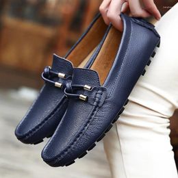 Casual Shoes 2024 Summer Leather Men's Breathable Driving Men Lightweight Soft Flat