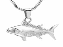 IJD10929 Stainless Steel Fish Pendant for Ashes Urn Cremation Necklace Memorial Keepsake Pendant for Pets Human Jewelry7091867