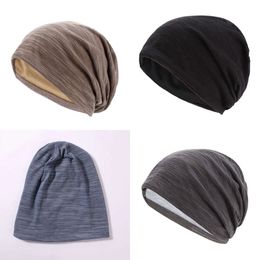 Winter Autumn Caps Breathable Cotton Headgear Pure Colour Male And Female Monthlies Pile Cap Original Quality