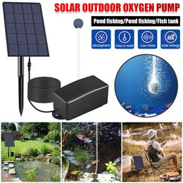 2.5W Solar Powered Oxygen Pump Outdoor Pond Fish Tank Oxygenator Aquarium Stable Silent Water Oxygen Air Pump Fishing Aerator 240426