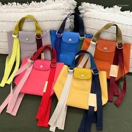 Storage Bags Women's Foldable Tote Bag Fashion Shopping Handbag Luxury Designer Ladies Handbags Female Purses Contrast Ribbon