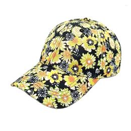 Ball Caps Spring Summer Polyester Flower Print Casquette Baseball Cap Adjustable Outdoor Snapback Hats For Girl And Women 27