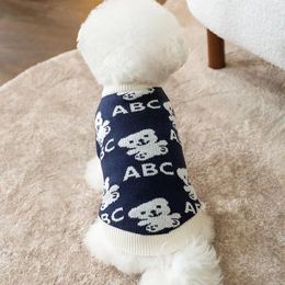 Dog Apparel Pet Clothes Knit Sweaters For Dogs Clothing Cat Small Bear Print Cute Winter Fashion Boy Girl Chihuahua Products 2024