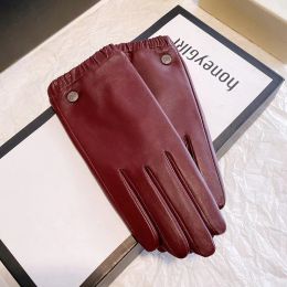 Women Real Leather Gloves Female Autumn and Winter Warm Style Touchscreen Fashion Simple Driving Sheepskin Gloves