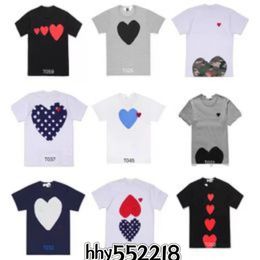 fashion Men Play T Designer Red Heart Shirts Commodities Casual Women's Shirts Des Badge Garcons High Quality T-shirts Cotton Embroidered Top