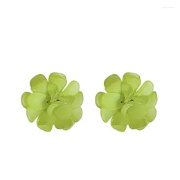 Stud Earrings Fashion Sweet Beach Holiday Resin White Flower Big For Women Cute Bijoux Party Gifts Jewellery