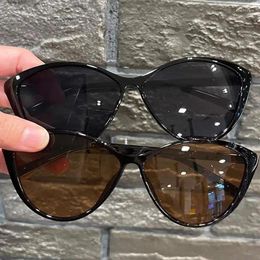 Sunglasses Trend Cat Eye Woman Brand Designer Mirror Black Triangle Sun Glasses Female Lens Shades Eyewear UV400 Retro Frame