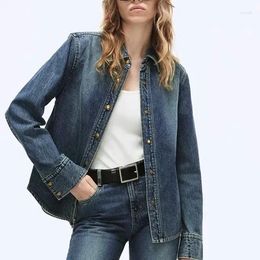 Women's Blouses 2024 Spring Classic Nostalgic Cotton Denim Shirt Jacket For Women