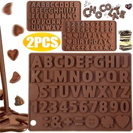 Moulds New Chocolate Silicone Mold 26 Alphabet Number DIY Fondant Patisserie Candy Cake Mould Baking Tools Kitchen Gadgets Accessories