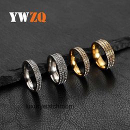 Women Band Tiifeany Ring Jewellery Exquisite Korean style stainless steel Jewellery double row and three circular adhesive diamond titanium ring