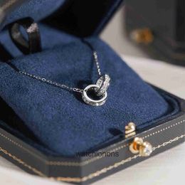 High Quality Luxury Necklace Cartter Interlocking necklace for women with a sense of highend design niche pure silver zircon light luxury